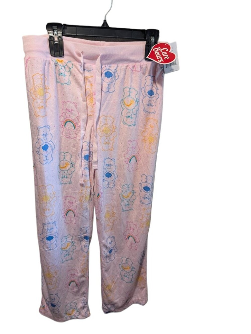 Care Bears Women's Pink Drawstring Pajama Pants Sleepwear (Medium)